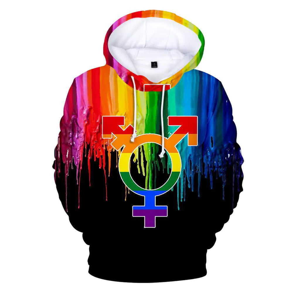 2020 LGBT Fashion Hooded Sweatshirt with 3D Print