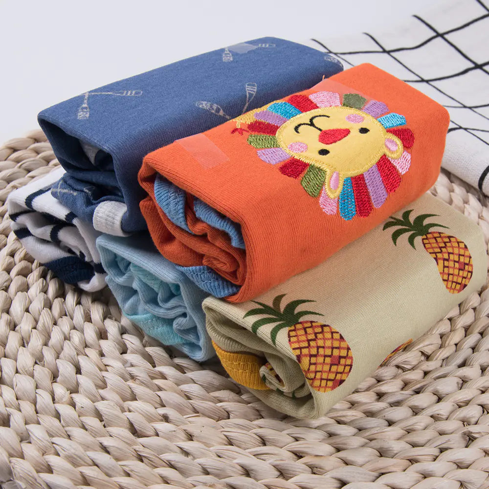 5-Pack Baby Cotton Short Sleeve Rompers with Envelope Neck