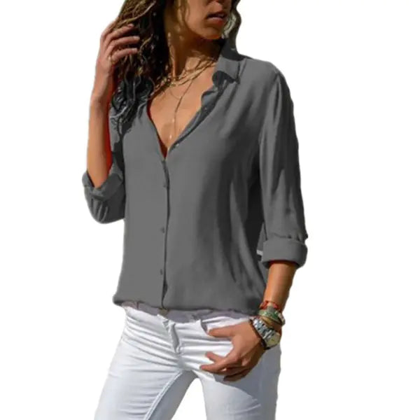 Elegant Long Sleeve Casual Women's Street Shirt