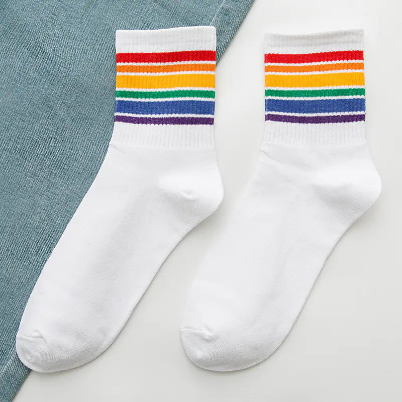 Rainbow Women's Cotton Tube Socks