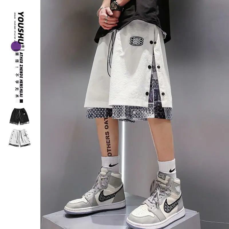 Basketball Style Two-Piece Five-Point Sports Pants