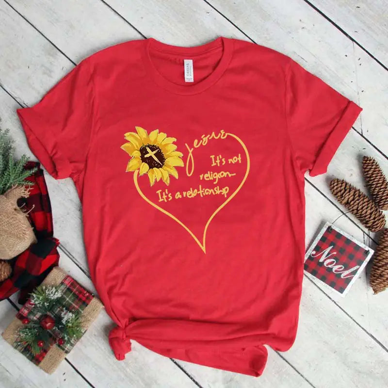 Summer Sunflower Print Casual T-Shirt for Women