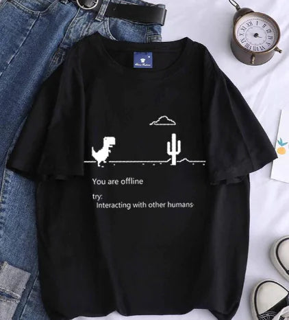 Loose Funny Graphic T-Shirt for Men - Summer Edition