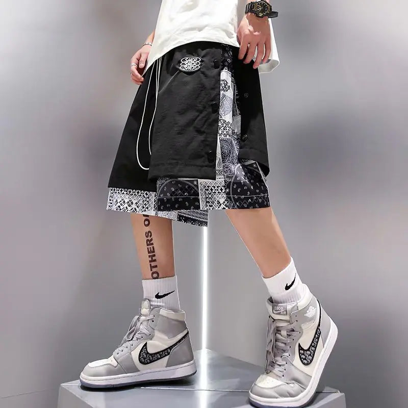 Basketball Style Two-Piece Five-Point Sports Pants