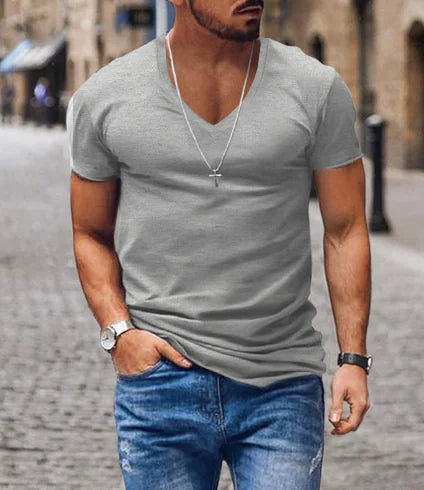 Men's Plus Size Solid Color Casual Short Sleeve T-shirt