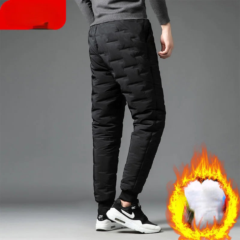 Men's Thick Warm Down Cotton Pants for Autumn & Winter