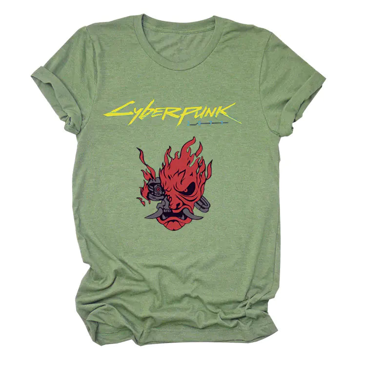 Cyberpunk Style Printed Short Sleeve T-Shirt