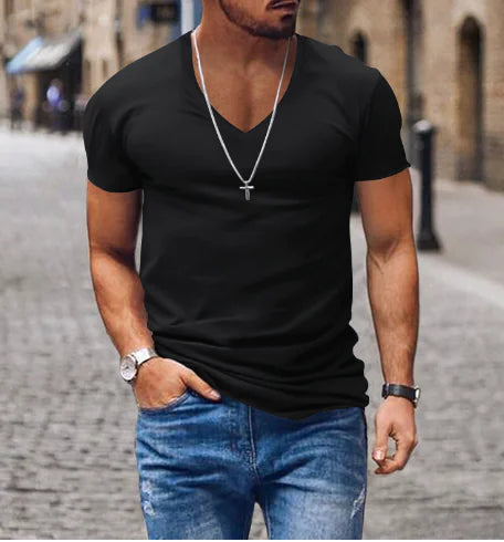 Men's Plus Size Solid Color Casual Short Sleeve T-shirt
