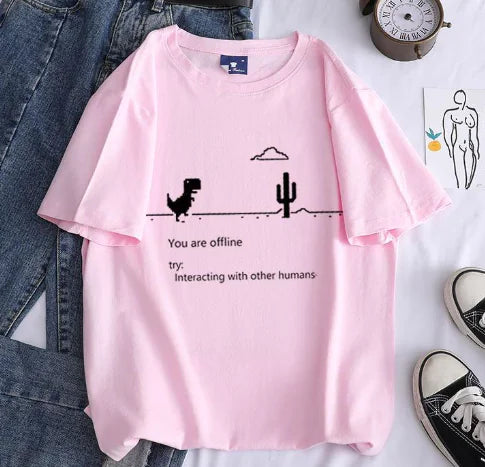 Loose Funny Graphic T-Shirt for Men - Summer Edition