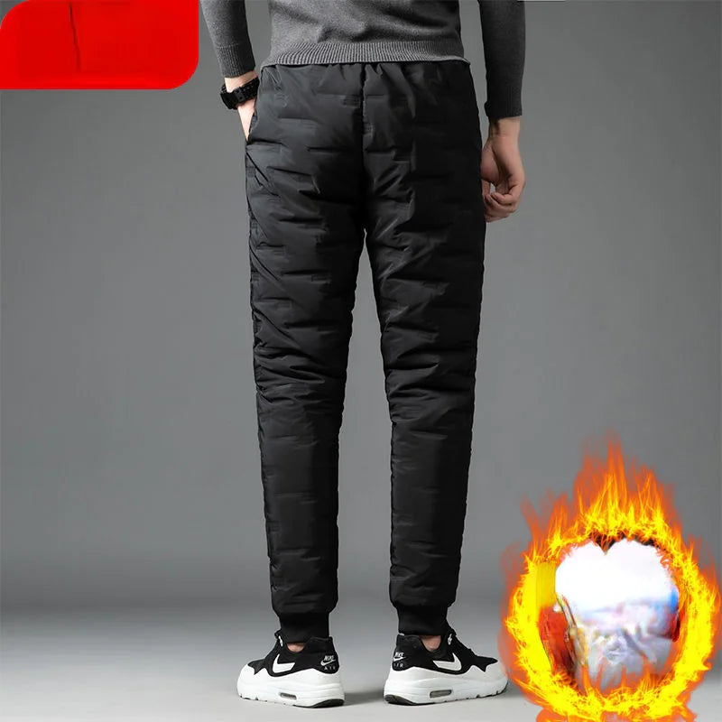 Men's Thick Warm Down Cotton Pants for Autumn & Winter