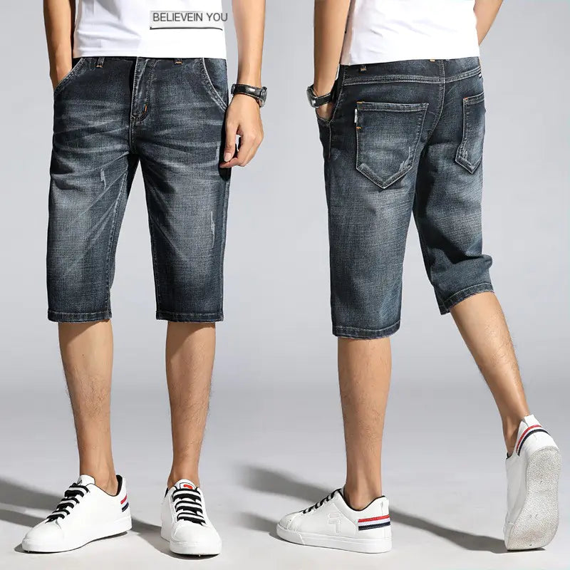 Men's Casual Denim Five-Point Shorts