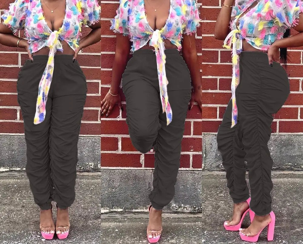 European American Women's Casual Mid-Waist Pants