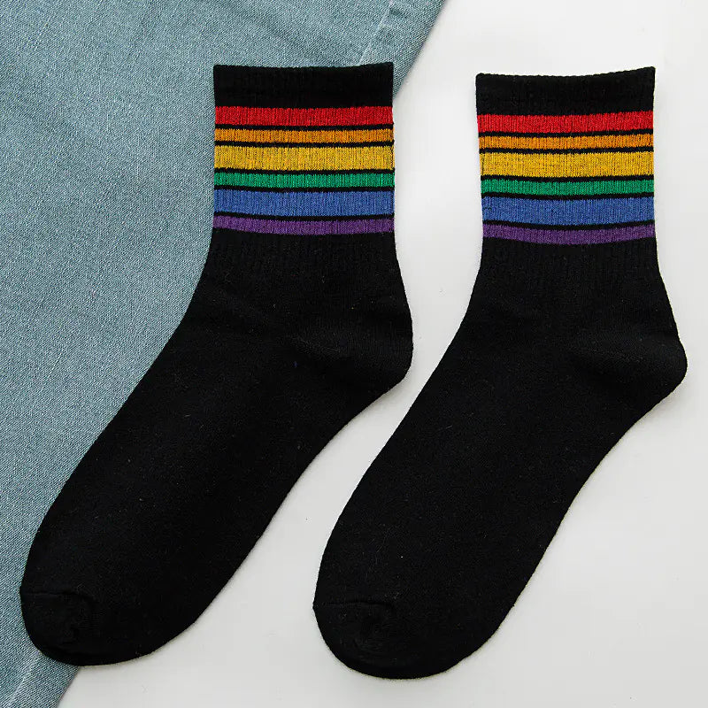 Rainbow Women's Cotton Tube Socks