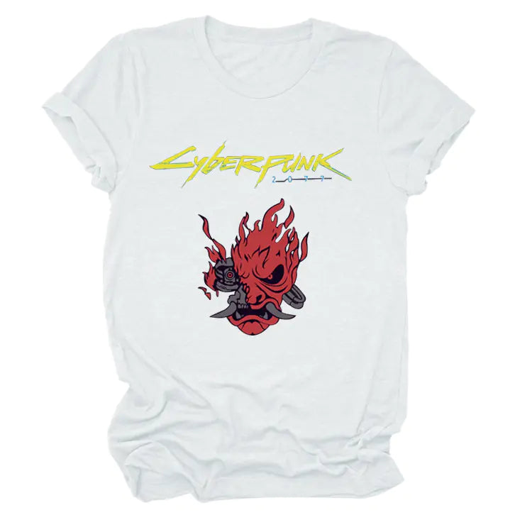 Cyberpunk Style Printed Short Sleeve T-Shirt