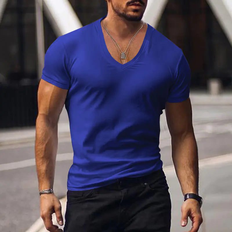 Men's Plus Size Solid Color Casual Short Sleeve T-shirt
