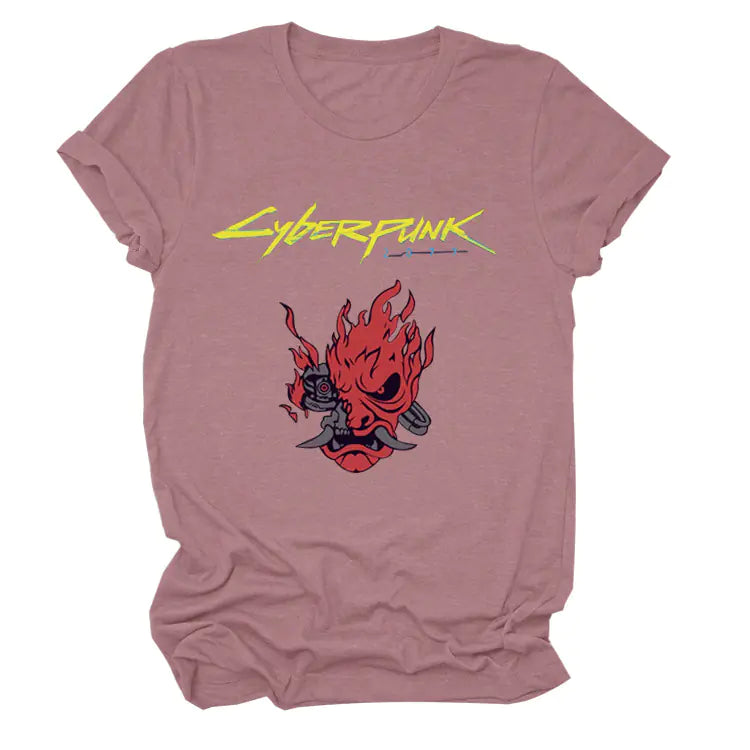 Cyberpunk Style Printed Short Sleeve T-Shirt