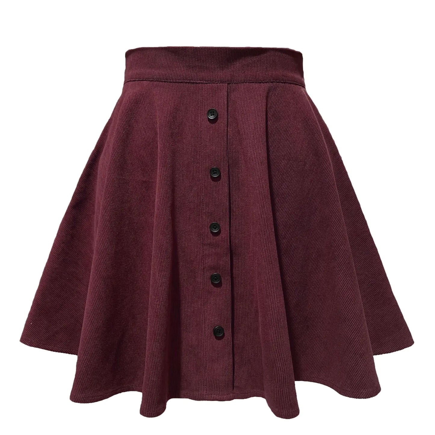 Corduroy Button Pocket Midi Skirt