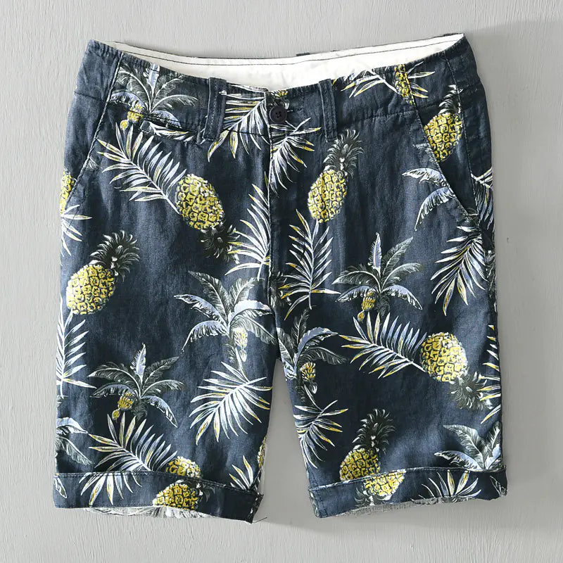 Coconut Tree Print Casual Beach Shorts for Holidays